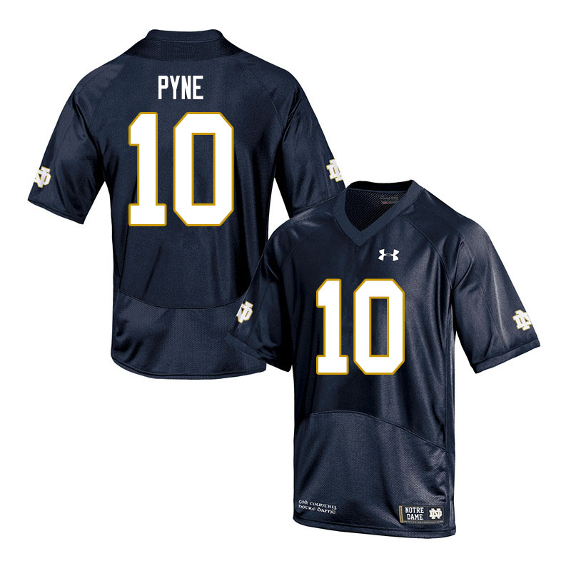 Men's NCAA Notre Dame Fighting Irish #10 Drew Pyne Stitched College Under Armour Authentic Navy Football Jersey LE10F71HZ